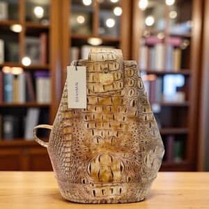 NWT! Brahmin Melbourne Allie Cashew Croc Embossed Leather Sling Bag Backpack